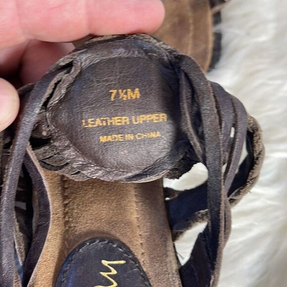 Sam Edelman Brown Woven Leather Mules Sz‎ 7.5 - Picture 5 of 6